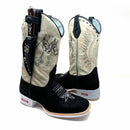 BotaFaca Mulas\n                                    - Couro Cano Napa Flay Bege | Gáspea Couro Nobuck Preto Estilizado em Tilápia | Mulas Preto