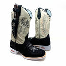 BotaFaca Mulas\n                                    - Couro Cano Napa Flay Bege | Gáspea Couro Nobuck Preto Estilizado em Tilápia | Mulas Preto