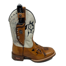 BotaFaca AgroShow\n                                    - Couro Cano Napa Flay Bege | Couro Gáspea Fóssil Havana Chapado