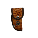 BotinaCanivete Croco\n                                    - Couro Látego Mostarda Estilizado em Jacaré