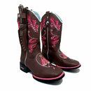 BotaFaca Padroeira\n                                    - Couro Crazy Horse Nescau | Bordados Rosa e Bege