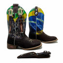 BotaFaca Patriota\n                                    - Cano Estampa | Gáspea Couro Nobuck Chocolate Estilizado em Tilápia