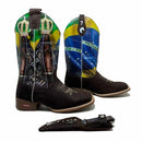 BotaFaca Patriota\n                                    - Cano Estampa | Gáspea Couro Nobuck Chocolate Estilizado em Tilápia