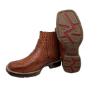 BotinaCanivete Croco\n                                    - Couro Látego Mostarda Estilizado em Jacaré | Solado Jump