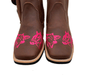 BotinaCanivete Pecuária\n                                    - Couro Crazy Horse Nescau | Bordado Rosa