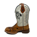 BotaFaca AgroShow\n                                    - Couro Cano Napa Flay Bege | Couro Gáspea Fóssil Havana Chapado