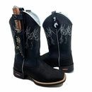 BotaFaca Mulas\n                                    - Couro Cano Floater Preto | Couro Gáspea Nobuck Preto Estilizado em Tilápia | Mulas Brancas