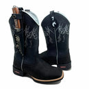 BotaFaca Mulas\n                                    - Couro Cano Floater Preto | Couro Gáspea Nobuck Preto Estilizado em Tilápia | Mulas Brancas