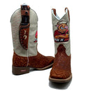 BotaFaca Peão de Elite\n                                    - Couro Cano Napa Flay Bege | Couro Cano Titanium Telha