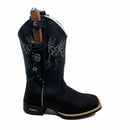 BotaFaca Mulas\n                                    - Couro Cano Floater Preto | Couro Gáspea Nobuck Preto Estilizado em Tilápia | Mulas Brancas