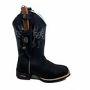 BotaFaca Mulas\n                                    - Couro Cano Floater Preto | Couro Gáspea Nobuck Preto Estilizado em Tilápia | Mulas Brancas