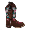 BotaFaca Ramo \n                                    - Couro Crazy Horse Nescau | Bordado Flores