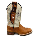 BotaFaca Mulas\n                                    - Couro Cano Napa Flay Bege | Couro Gaspea Fóssil Havana | Bordado Preto