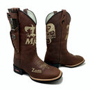 BotaFaca Milionário e José Rico\n                                    - Couro Crazy Horse Nescau | Bordados Bege