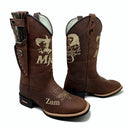 BotaFaca Milionário e José Rico\n                                    - Couro Crazy Horse Nescau | Bordados Bege