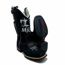 BotaFaca Milionário e José Rico\n                                    - Couro Nobuck Preto | Bordado Branco