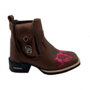 BotinaCanivete Pecuária\n                                    - Couro Crazy Horse Nescau | Bordado Rosa