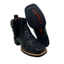 BotinaCanivete Luiza\n                                    - Couro Látego Preto | Glitter Preto | Bordado Preto