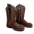 BotaFaca Aramada\n                                    - Couro Crazy Horse Nescau | Bordados Bege