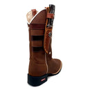 BotaFaca Americana\n                                    - Couro Crazy Horse Nescau | Bordado Branco