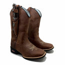 BotaFaca Econômica \n                                    - Couro Crazy Horse Nescau | Bordados Bege