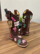 Texana Fabiana com Kit faca - Couro Horse Nescau/Bordado Simbolos