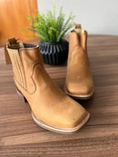 Botina Francisco - Couro Fóssil Havana/ Sem Bordado