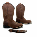 BotaFaca Econômica \n                                    - Couro Crazy Horse Nescau | Bordados Bege