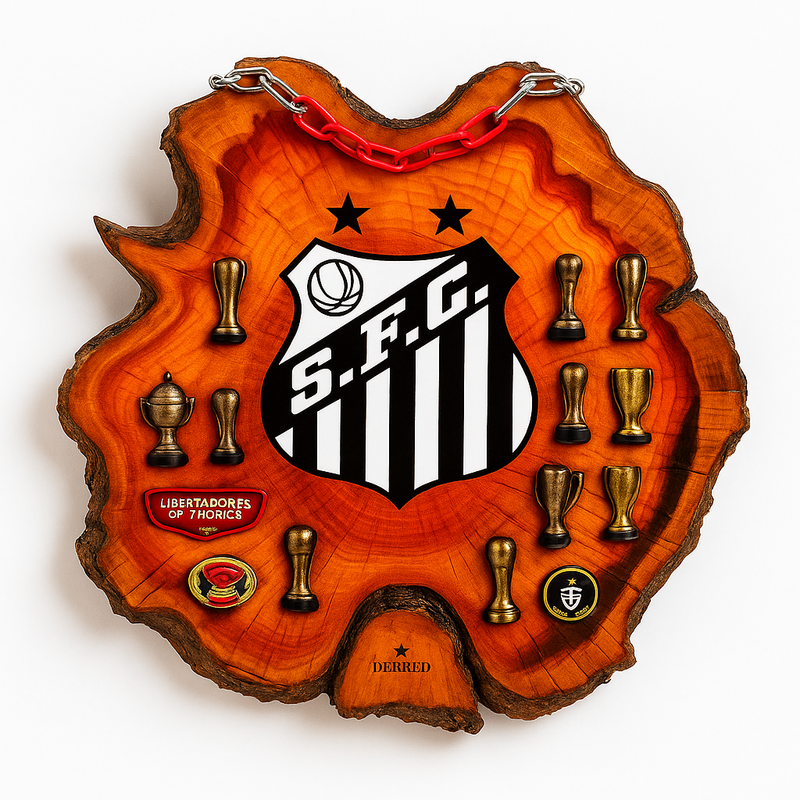 Tábua Rústica Personalizada - Santos + Kit Churrasco Personalizado