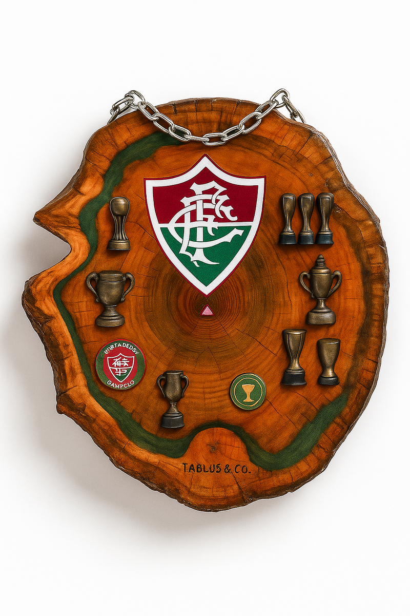 Tábua Rústica Personalizada - Fluminense + Kit Churrasco Personalizado