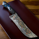 Faca Artesanal em Go-mai com linhas em COBRE  – Edição Colecionador – Padrão TIGER – 10" Lâmina