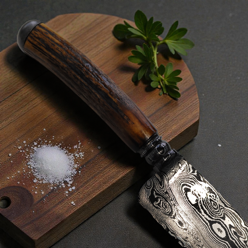 Faca Artesanal em Aço Damasco – Edição Colecionador – Padrão Aleatório – 9 Lâmina