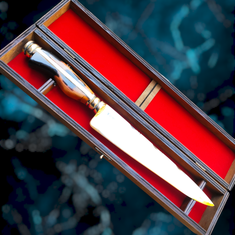 Faca Artesanal Coleção Presidenza - Edição Especial com Ouro 24K