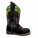 BotaFaca Patriota\n                                    - Cano Estampa | Gáspea Couro Nobuck Chocolate Estilizado em Tilápia