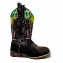 BotaFaca Patriota\n                                    - Cano Estampa | Gáspea Couro Nobuck Chocolate Estilizado em Tilápia