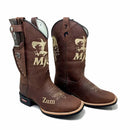 BotaFaca Milionário e José Rico\n                                    - Couro Crazy Horse Nescau | Bordados Bege