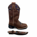 BotaFaca Padroeira\n                                    - Couro Crazy Horse Nescau | Bordado Azul e Bege