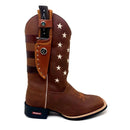 BotaFaca Americana\n                                    - Couro Crazy Horse Nescau | Bordado Branco