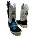 BotaFaca Cristã\n                                     - Cano Couro Napa Flay Bege | Gáspea Couro Nobuck Chocolate Estilizado em Tilápia