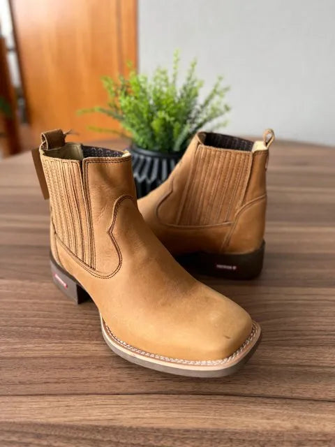 Botina Francisco - Couro Fóssil Havana/ Sem Bordado