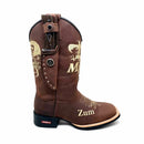 BotaFaca Milionário e José Rico\n                                    - Couro Crazy Horse Nescau | Bordados Bege