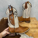 BotaFaca Cavaleiro\n                                    - Couro Cano Napa Flay Bege | Couro Gáspea Fóssil Havana Chapado