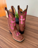 Texana Amora - Couro Horse Nescau/Bordado Cruz e Padroeira Rosa/Metais