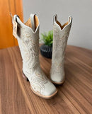 Texana Alice - Couro Off-White/Bordado Tribal Bege/Metais